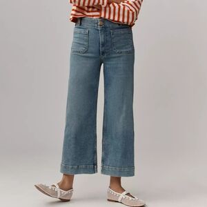 Anthropologie Maeve The Colette Cropped Wide-Leg Jeans - Size 23P Petite
